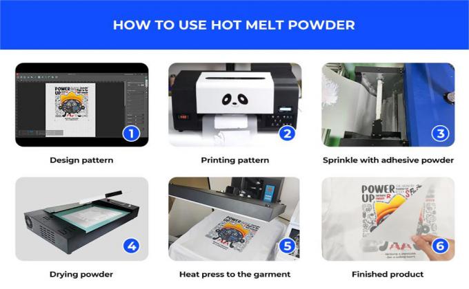 Adesivo DTF em pó 1 kg Pó branco de fusão a quente para máquina de agitação DTF 1