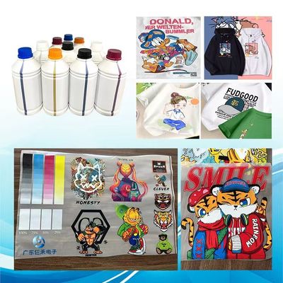 CMYKW 5 cores tinta de pigmento DTF à base d'água 1000ml para impressora XP600 I1600 I3200