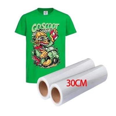 Filme DTF para animais de estimação de lado duplo único 30CM 33CM 60CM * 100M Transferência de calor de rolagem 75Micron Filme DTF de descascagem a frio quente