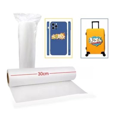 Impressão digital a jato de tinta de 43 cm transferência de calor pet filme de rolo para DTF 75U espessura de libertação
