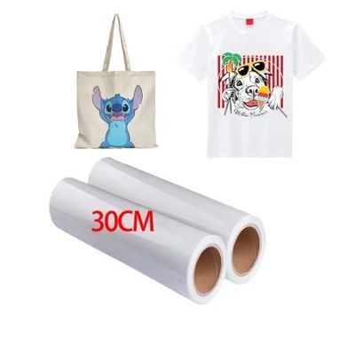 Maximize o seu potencial de impressão com materiais de impressão DTF 30cm*100m 75U Release Pet Film Roll Double-sided Cold Peel