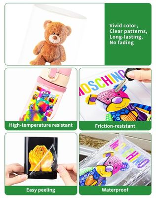 Peeling Frio Quente Ab A3 UV DTF Pet Film Roll Transparente DTF Transfer Film 60cm Personalizado