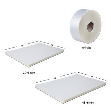 Película de impressão offset não adesiva de descascagem a quente 50*70cm 75mic Filme de impressão transparente