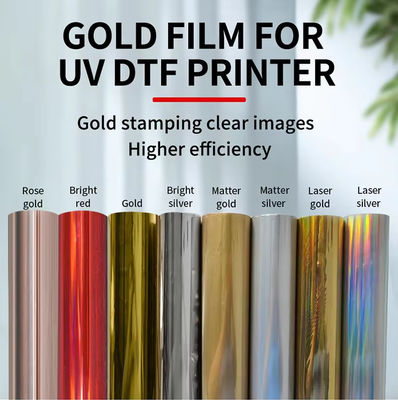 30cm UV DTF Estampagem a quente Folha filme holográfico HTV filme de transferência de calor ouro prata para superfície dura