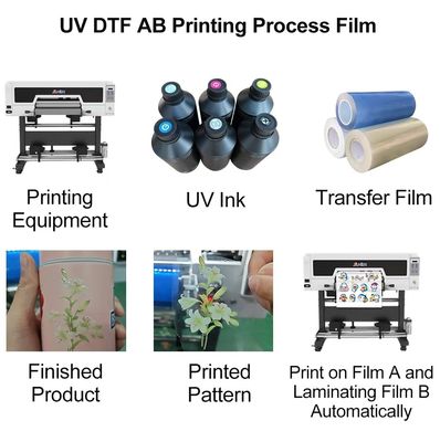 60cm*100m CMYKW UV DTF Filmes para impressões UV aprimoradas em filme A / B