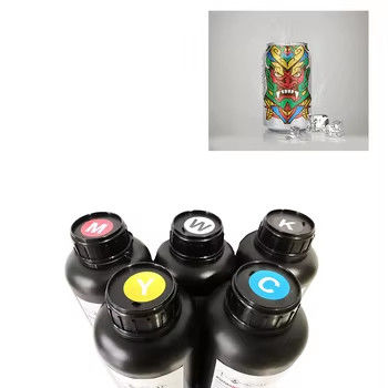 Tinta UV CMYK+V para cabeça de impressora Epson dx7/dx5/dx4 1L uso para couro de caixa de telefone