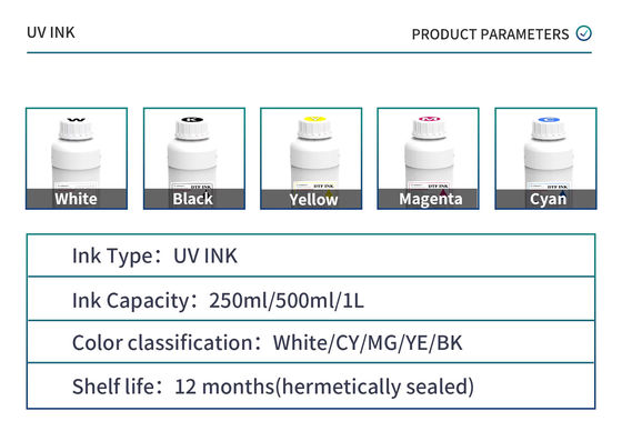 1000ml cmykw Tinta LED-UV para impressão digital impressora a jato de tinta i3200 xp600