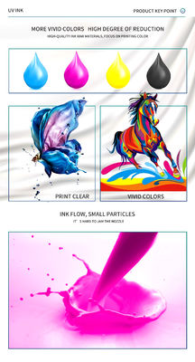 1000ml cmykw Tinta LED-UV para impressão digital impressora a jato de tinta i3200 xp600