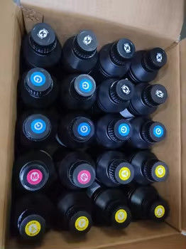 Tinta UV CMYK+V para cabeça de impressora Epson dx7/dx5/dx4 1L uso para couro de caixa de telefone