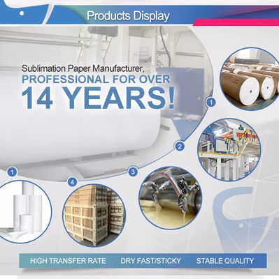 44 polegadas * 100m 29 Gsm Papel de impressão de sublimação respirável Para subimpressão de corantes