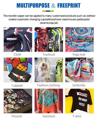 Papel de sublimação impresso para impressão por sublimação de corantes