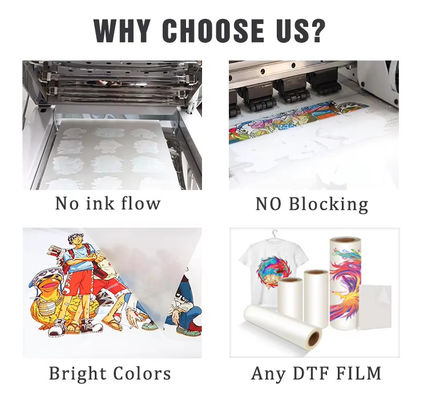PET Transfer DTF Tinta à base de água CMYK+W Tinta a cores DTF Tintas de impressora para têxteis