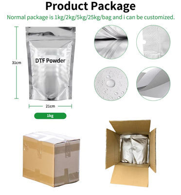 Transferência de calor de tinta branca Tpu Dtf pó de fusão a quente Adesivo térmico 1 kg 80mic