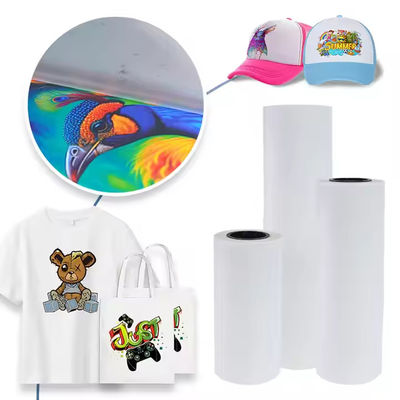 33cm x 100M DTF PET Roll 75 Micron Filme de transferência de calor branco para desenhos personalizados
